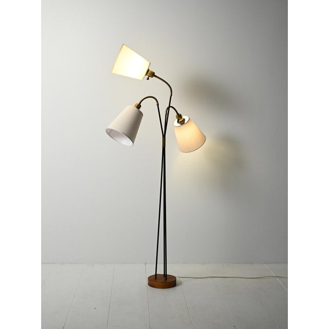 Scandinavian Floor Lamp with Three Lights, 1950s For Sale - Image 4 of 11
