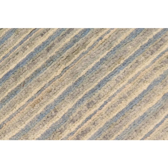 1990s Tribal Heriz Ziegler Blue Beige Hand-Knotted Rug - 3'3'' X 4'10'' For Sale - Image 5 of 8