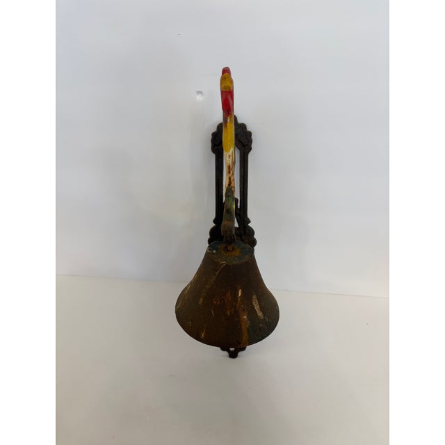 Rustic Vintage Castiron Rooster Welcome Bell For Sale - Image 4 of 4