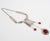 Modernist Space Age Stainless Steel and Red Glass Cabochon Choker Necklace For Sale - Image 4 of 8