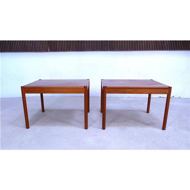 Brown Danish Vintage Teak Side Tables from Magnus Olesen, 1960s, Set of 2 For Sale - Image 8 of 13