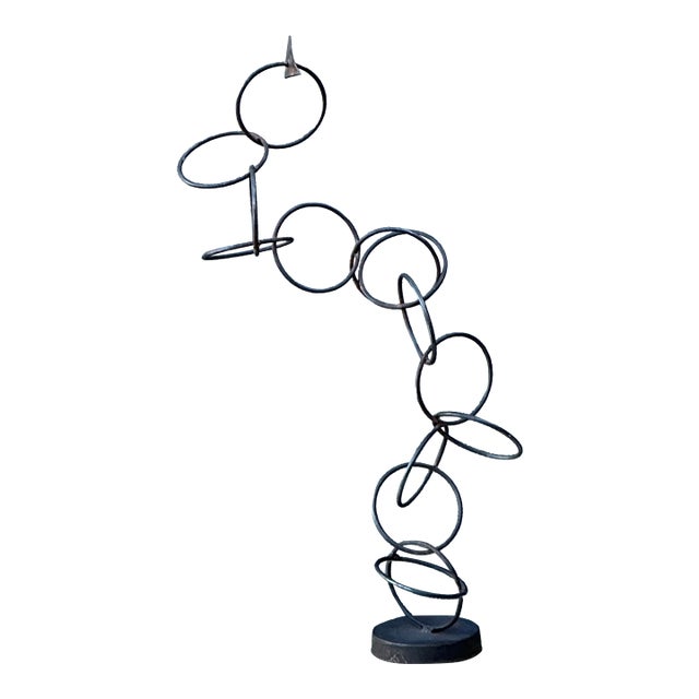 Vintage Abstract Geometric Rings Sculpture Z For Sale