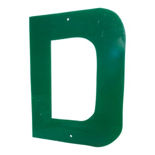 1970s Emerald Green Marquee Letter "D" For Sale