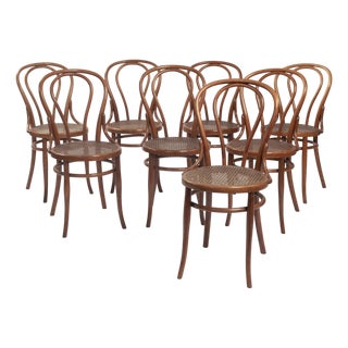 Antique Bistro Chairs No 14 118 from Thonet, 1880s, Set of 8 For Sale