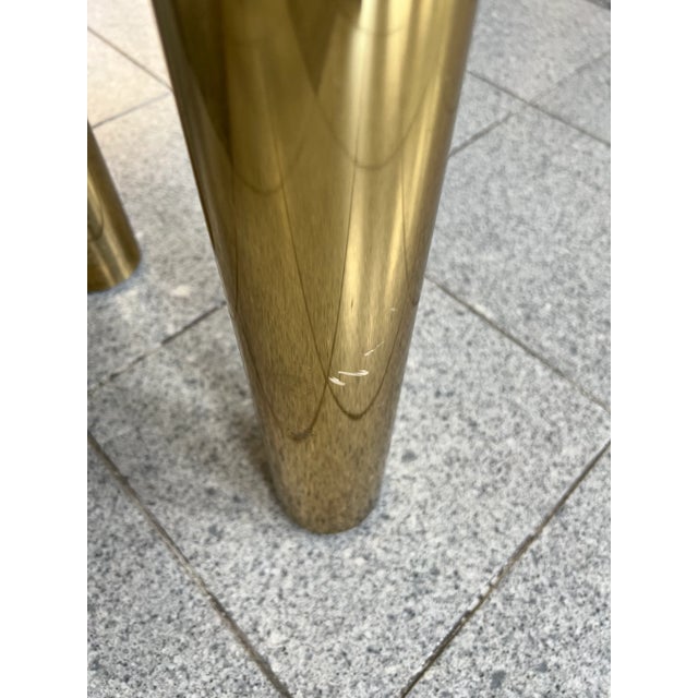 Metal 1970s Tubular Brass and Glass Console Table in the Manner of Pace Collection For Sale - Image 7 of 11