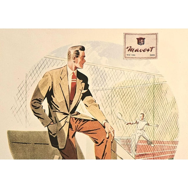 This is a vintage French print that dates to 1949. It appeared in a French magazine of the time. It is NOT a recent...