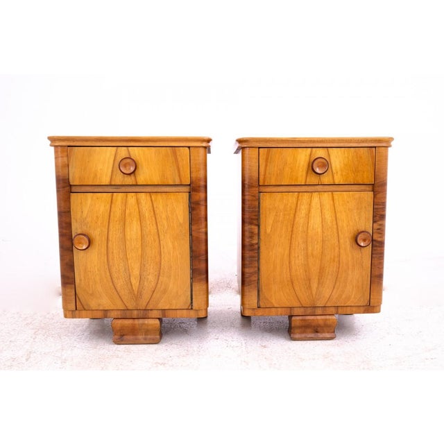 Vintage Polish Art Deco Nightstands, 1940s, Set of 2 For Sale - Image 9 of 13