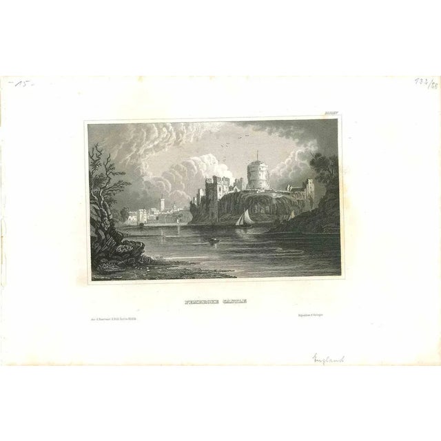 Pembroke Castle is an original modern artwork realized in Germany in the Early 19th Century. Original B/W Lithograph on...
