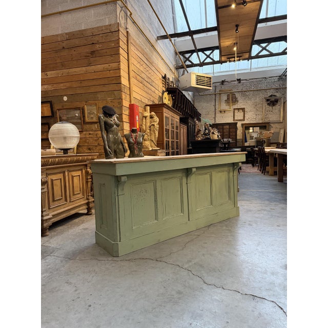 Early 20th Century Green Wooden Counter For Sale - Image 14 of 14