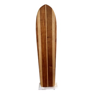 Handcrafted Solid Wood Alaia Surfboard - Sculptural Wall Object For Sale