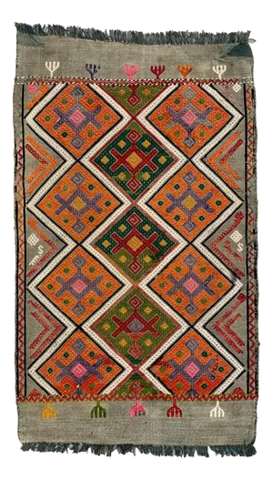 Vintage Turkish Mini Wool Kilim Rug