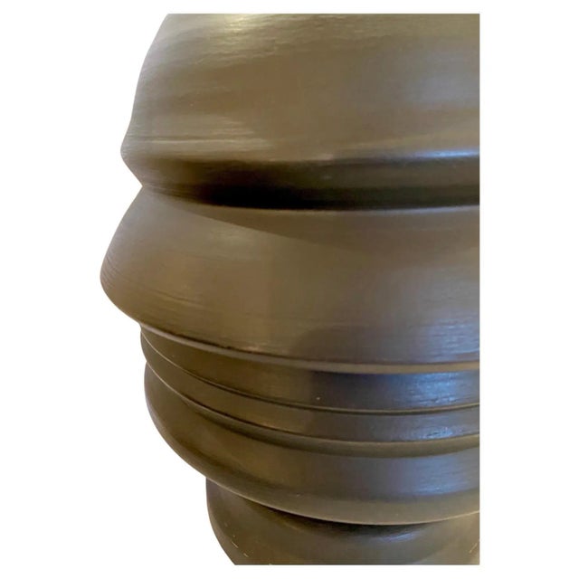 Midcentury painted terracotta abstract figurative sculpture “La Testa” by Italian Futurist artist Renato Bertelli...