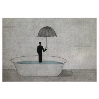 Joanna Wiszniewska Domańska, Man in a Rain, Offset Print on Paper, 2024 For Sale