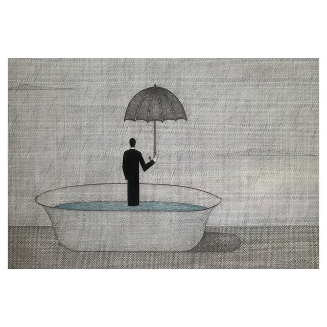 Joanna Wiszniewska Domańska, Man in a Rain, Offset Print on Paper, 2024 For Sale