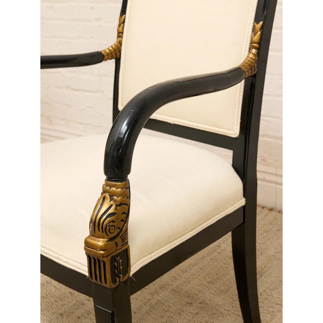 Vintage Black & Gold Neoclassical Armchair For Sale In Los Angeles - Image 6 of 12