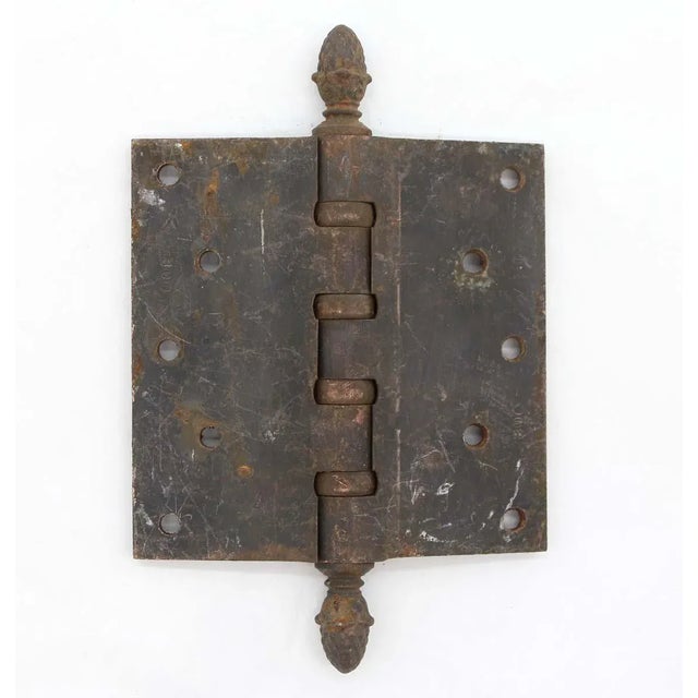 Classic cast iron ball bearing butt door hinge with acorn tips, a staggered hole pattern, and five knuckles. The original...