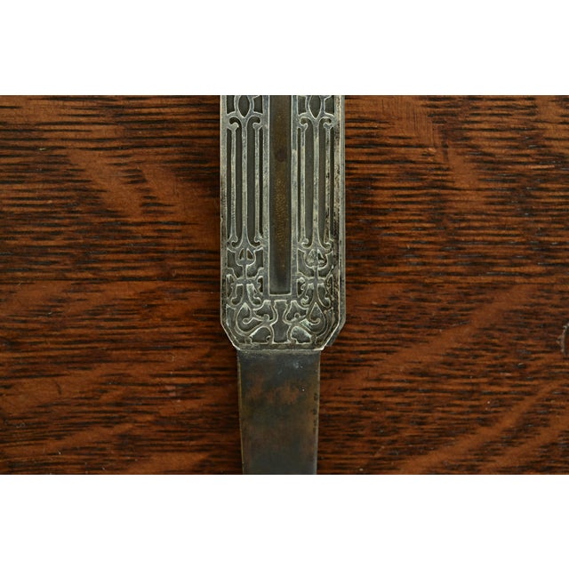 Heintz Arts & Crafts Sterling Silver on Bronze Letter Opener For Sale In South Bend - Image 6 of 11