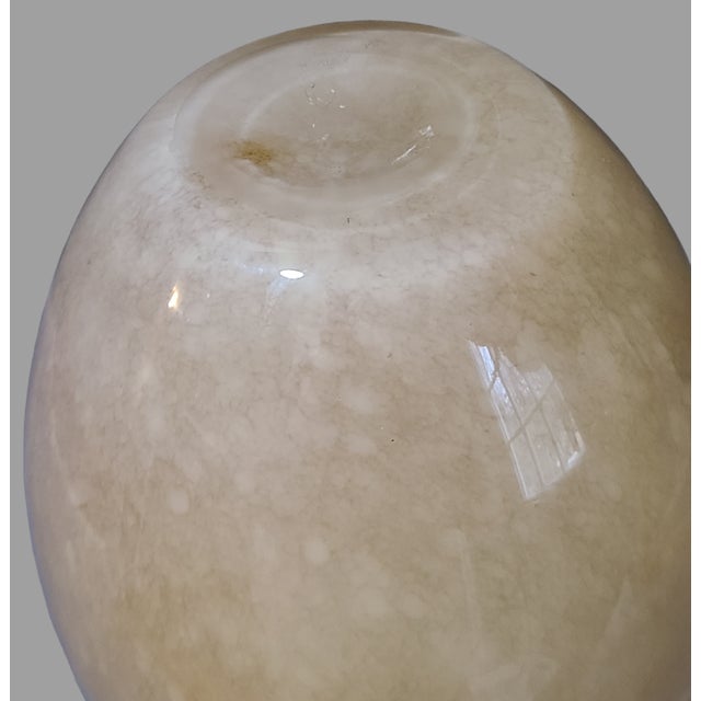 Vintage Mid Century Modern Italian Hand-Blown Art Glass Two Tone Amber & Cream Vase For Sale - Image 6 of 7