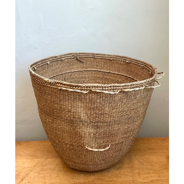 Vintage Handmade Woven Basket For Sale - Image 9 of 16