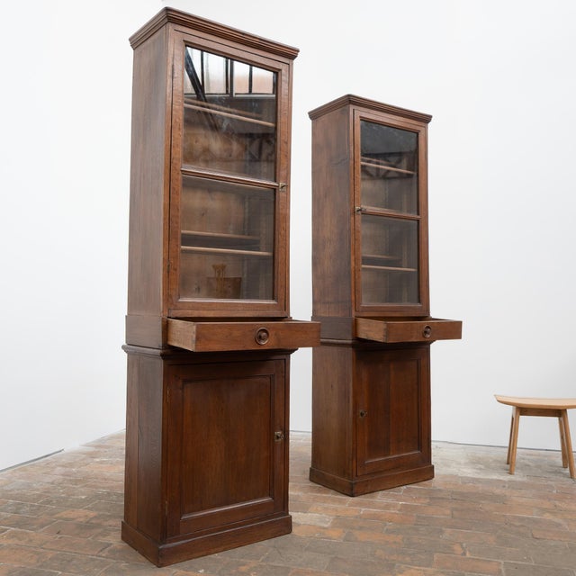 Oak Pharmacy Display Cabinets, 1890, Set of 2 For Sale - Image 4 of 17