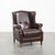 English-Style Wing Chair in Cowhide Leather For Sale - Image 14 of 14