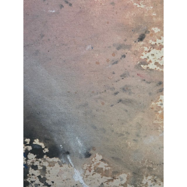 Very Large 6 Ft Framed Abstract Mixed Media Painting on Canvas, Signed 1978 For Sale - Image 13 of 18