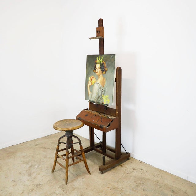 English Adjustable Wood Artist Easel For Sale - Image 4 of 4