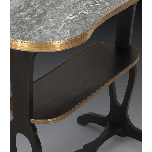 Kidney-Shaped Table with Marble Top, 1890s For Sale - Image 4 of 14