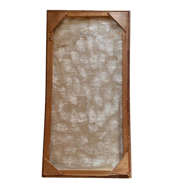 Textile Vintage Surrealist Figural Oil Painting, Nude in Dreamlike Landscape, Large Framed Canvas For Sale - Image 7 of 8