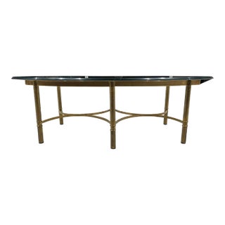 Asian Influence Coffee Table in Faux Bamboo From Mastercraft For Sale