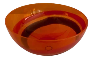 2003 Versace for Venini Murano Italy Orange Bowl