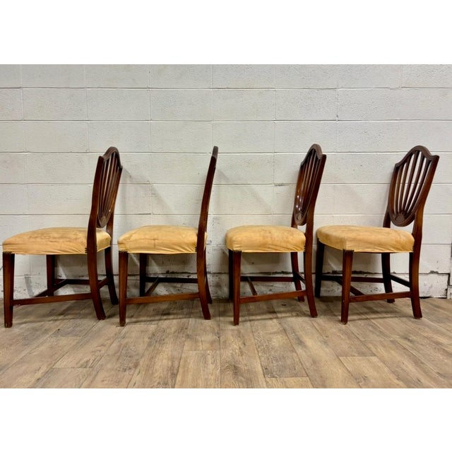 Vintage Duncan Phyfe Hepplewhite Style Shield Back Dining Chairs - Set of 4 For Sale - Image 13 of 13