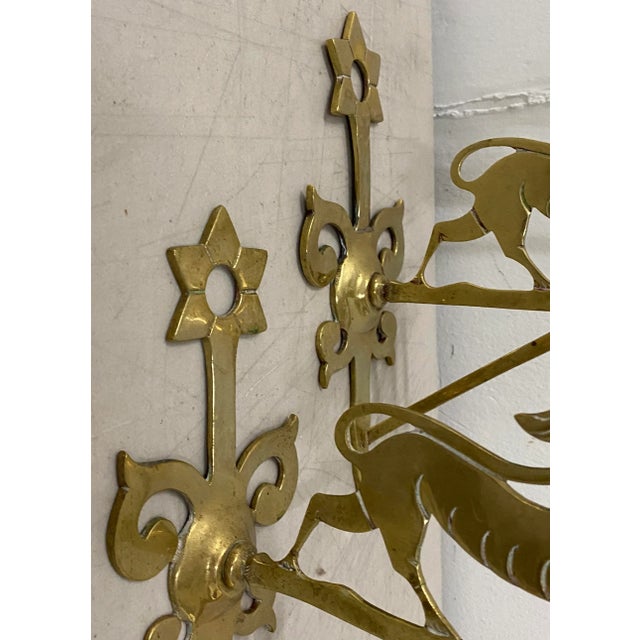 Late 19th to Early 20th C. Brass Judaica Wall Brackets For Sale In San Francisco - Image 6 of 7