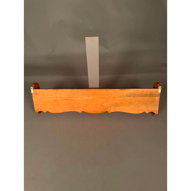 Bronze French 19th Century Cherry Wall-Mounted Shelf With Five Bronze Hooks, Circa 1890 For Sale - Image 8 of 16