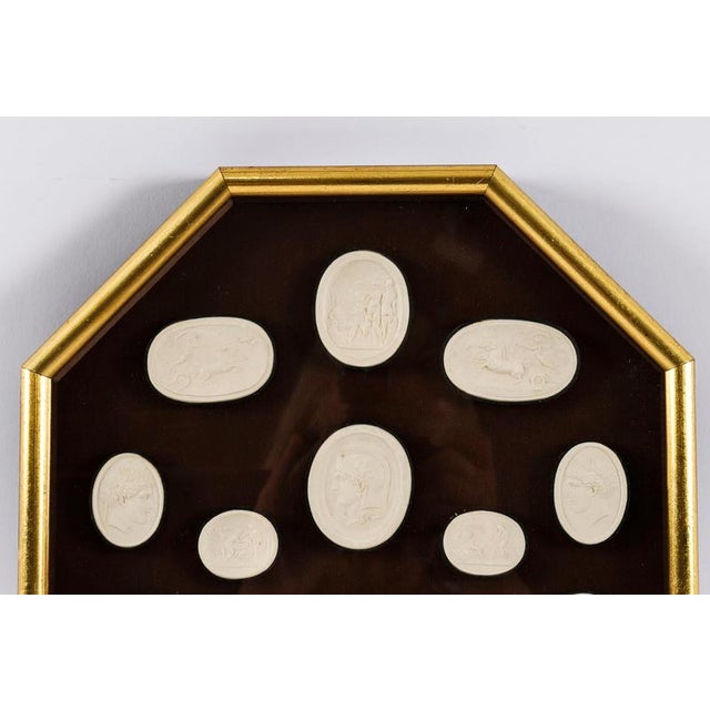 2000 - 2009 Antique Early 19th Century Grand Tour Italian Octagonal Framed Intaglios, Set of 2 For Sale - Image 5 of 16