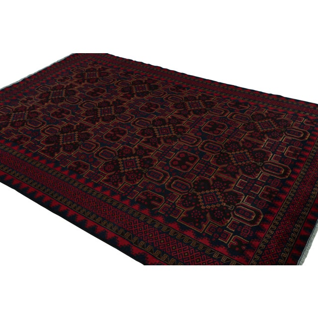 Traditional Rug & Kilim’s Contemporary Baluch Rug in Red and Blue Patterns For Sale - Image 3 of 7