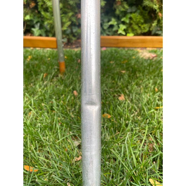 Pair of Vintage C. 1970’s Aluminum and Hardwood Folding Lawn Chairs For Sale - Image 11 of 14