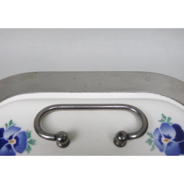 Art Nouveau Ceramic Cookie Tin with Pansy by Wächtersbach for WMF, 1890s For Sale - Image 12 of 18