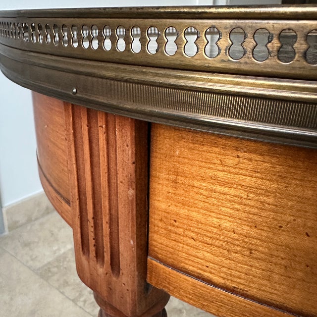 Antique Louis XVI Wooden Game Table with Brass and Marble Top, 1890s For Sale - Image 16 of 18