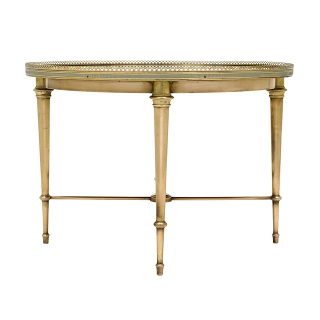 Metal Maison Bagues Eglomized Glass Side Table, Brass, Art Deco Period For Sale - Image 7 of 9