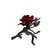 Vintage Capodimonte Porcelain Burgundy Rose on Silver-Tone Branch, Italy For Sale - Image 4 of 5