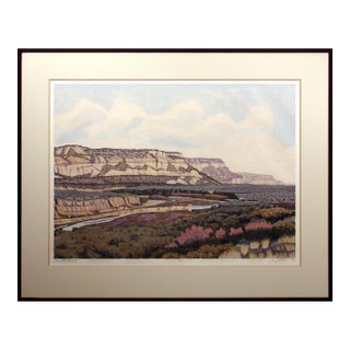 Gordon Mortensen "The Southwest" Hand Signed Woodcut Fine Art Print 1977 Obo For Sale