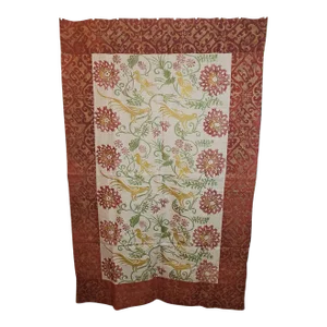 Chinese Flowers Sateen Linen Throw