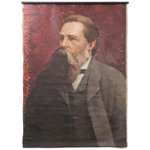 German 19th Century Large Portrait of Friedrich Engels