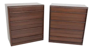 1950s Vintage Robsjohn-Gibbings Bachelor Four Drawer Chests Dressers- a Pair