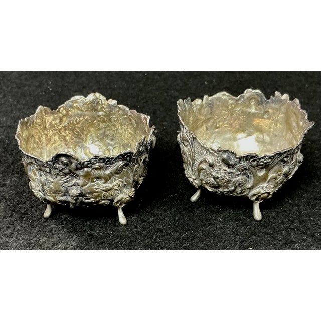 Vintage Set of Six Early 20th Century Canada Birks Sterling Silver Open Salt Cellars or salt cups. The brand 'Birks"...