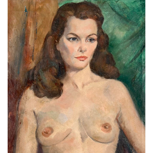American Seated Nude Woman American Impressionist School 1940s by Fred Yost For Sale - Image 3 of 5