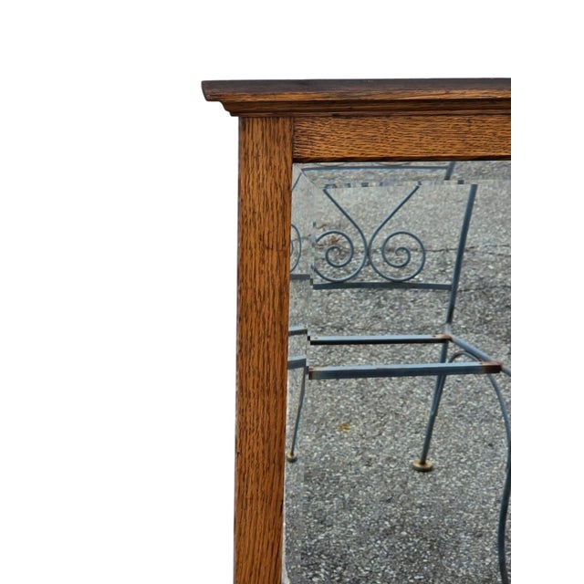 19th Century Arts and Craft American Solid Oak Mirror. For Sale - Image 10 of 15
