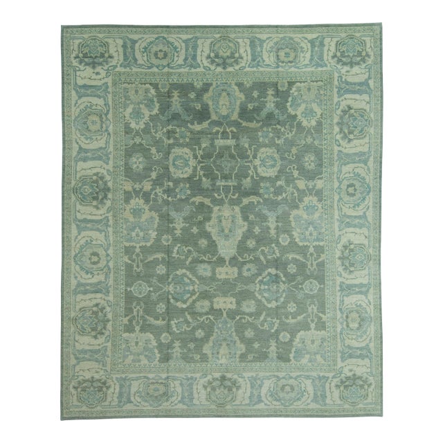 Turkish Oushak Antique Look Rug 12'3" x 14'10" #20078 For Sale