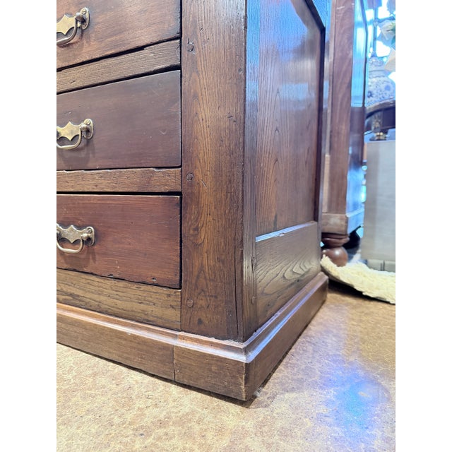 19th Century Primitive Oak Sideboard Cabinet With Drawers & Paneled Storage Doors For Sale - Image 11 of 12
